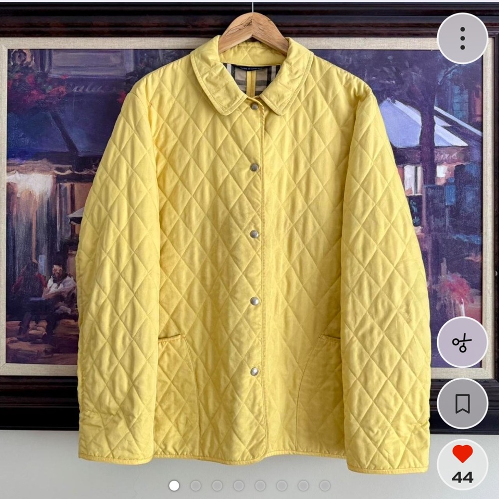 Burberry Yellow Quilted Jacket M - Picture 11 of 11